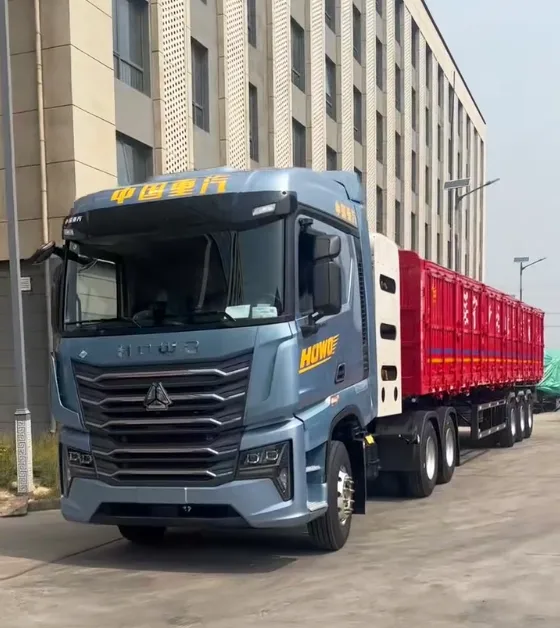 HOWO truck with flatbed semi trailer logistics solution